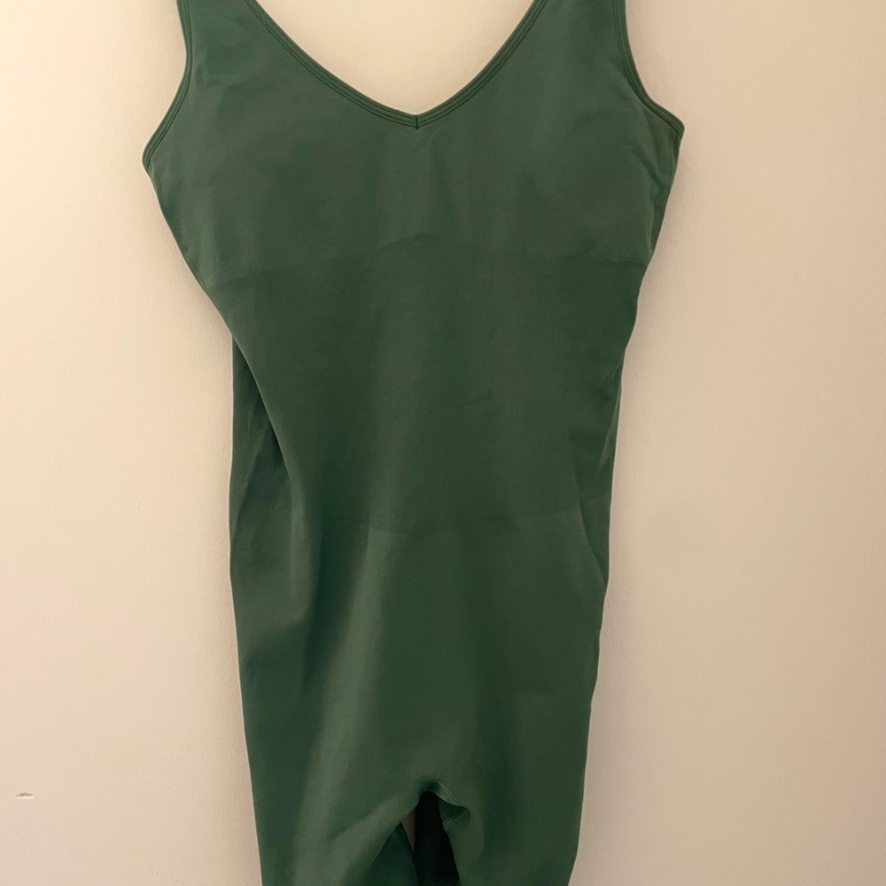 Green V-Neck Bodysuit